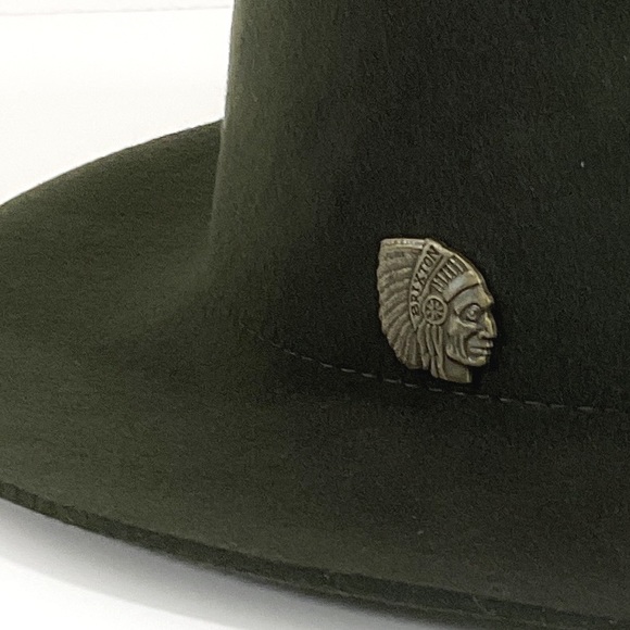 Unisex Brixton Cason Wool Fedora in Dark Green - Picture 7 of 10